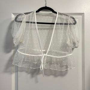 Sheer and white crop top